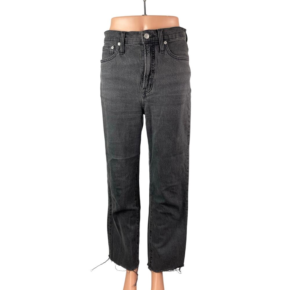 Madewell The Perfect Vintage Women's Black High Rise Straight Denim Jeans Sz 26